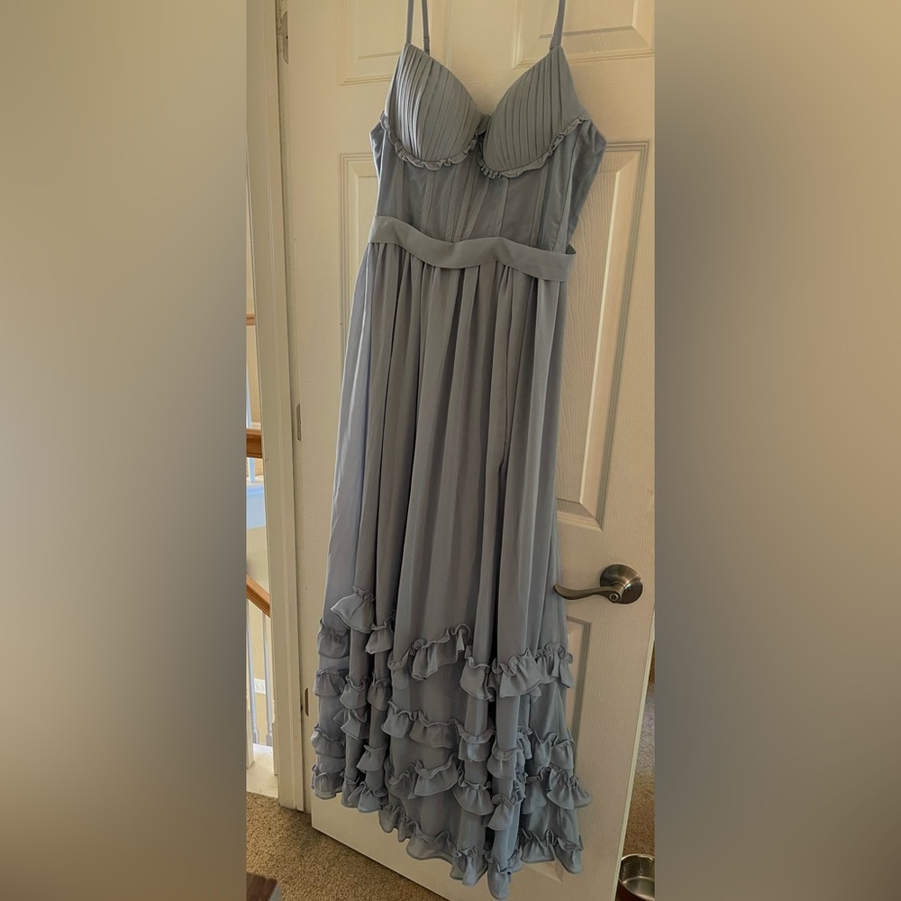 Elegant Dusty Blue Women's Dress